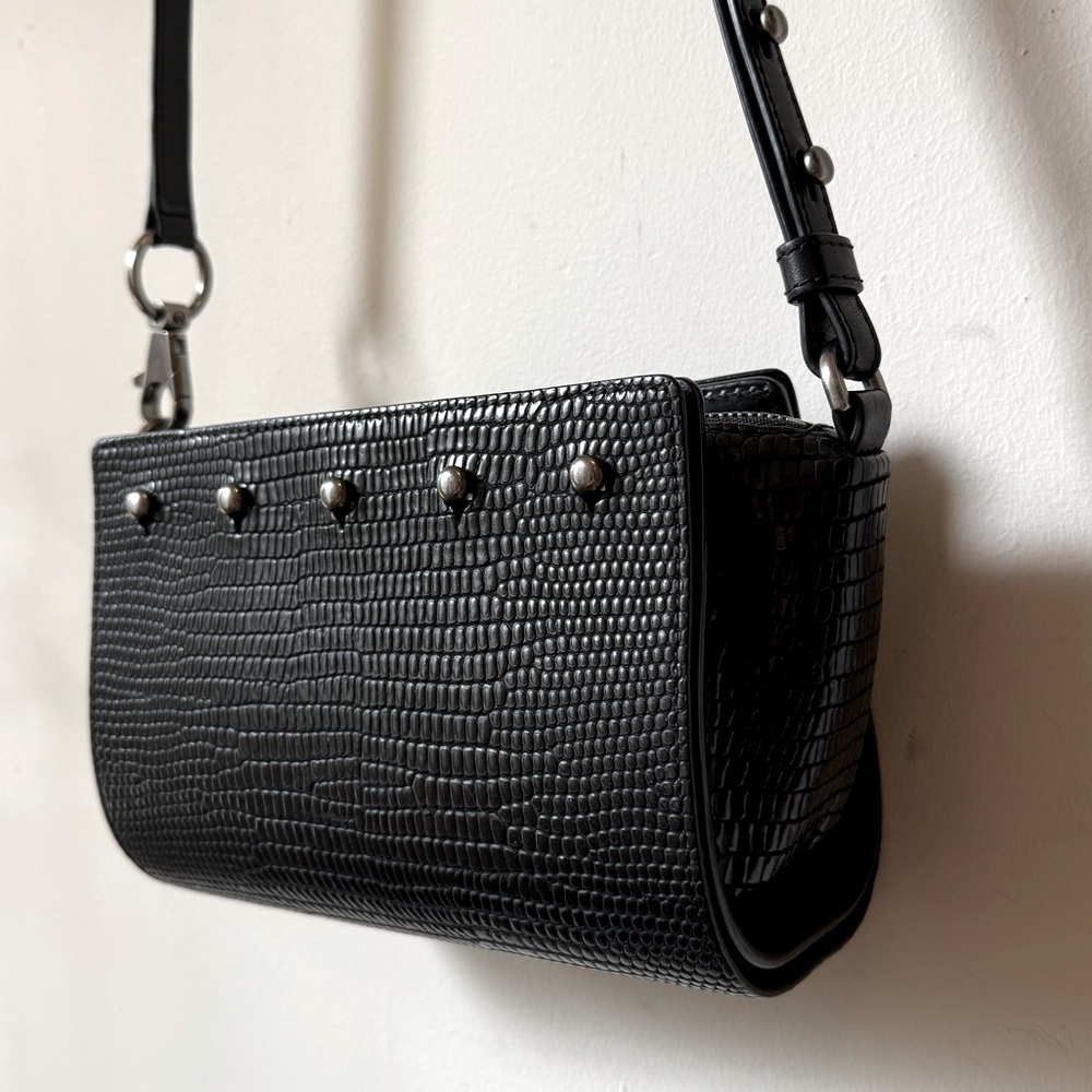 Alexander Wang Pelican Sling Embossed Leather Crossbody Bag - Black